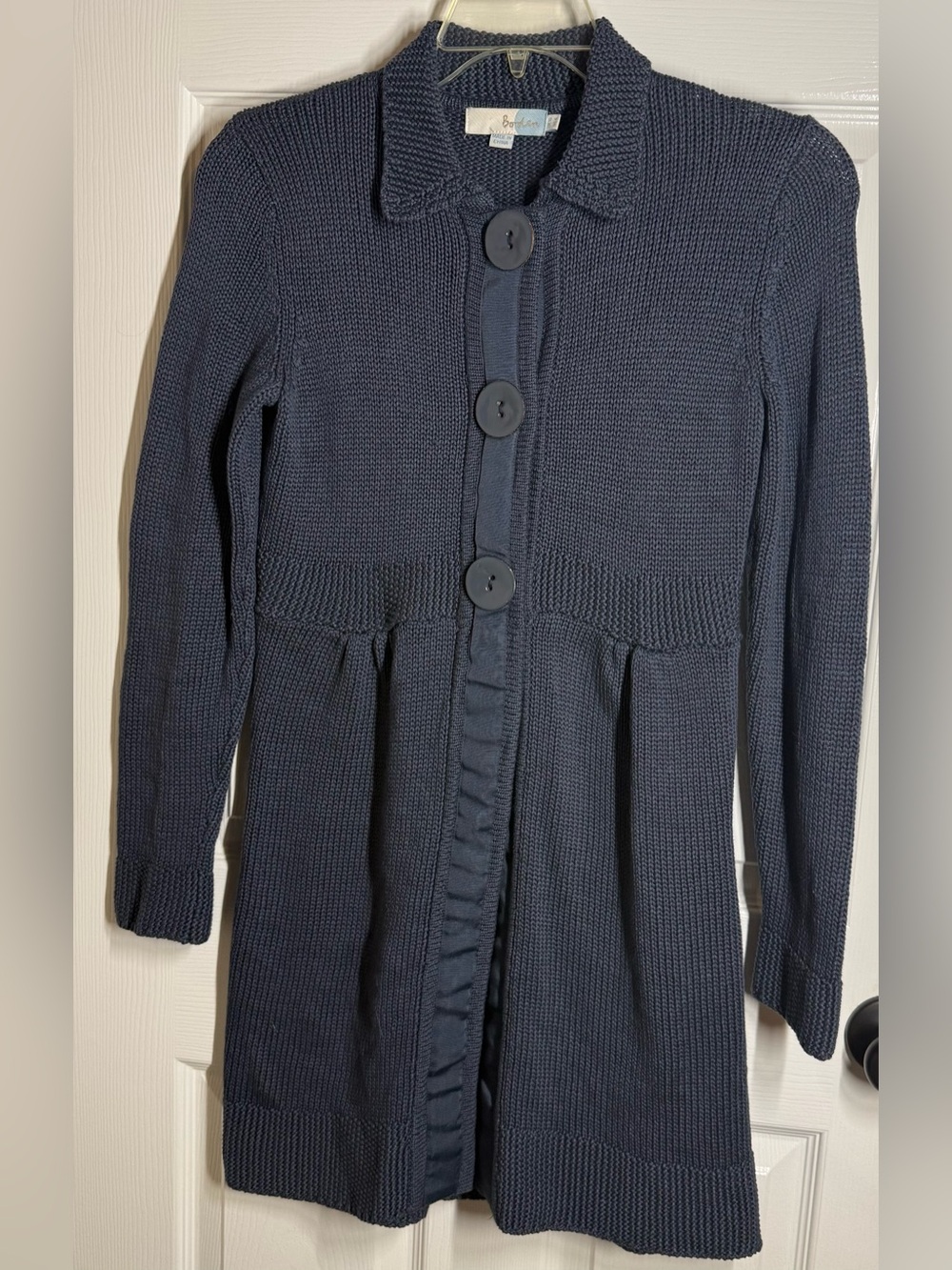 Boden Navy Button-Front Long Knit Cardigan Size 6